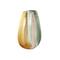 Multicolored Ombre Glass Vase with Pink Textured Stripe Details